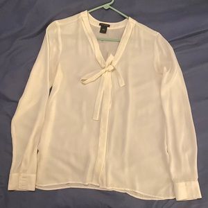 Ann Taylor button down ivory blouse